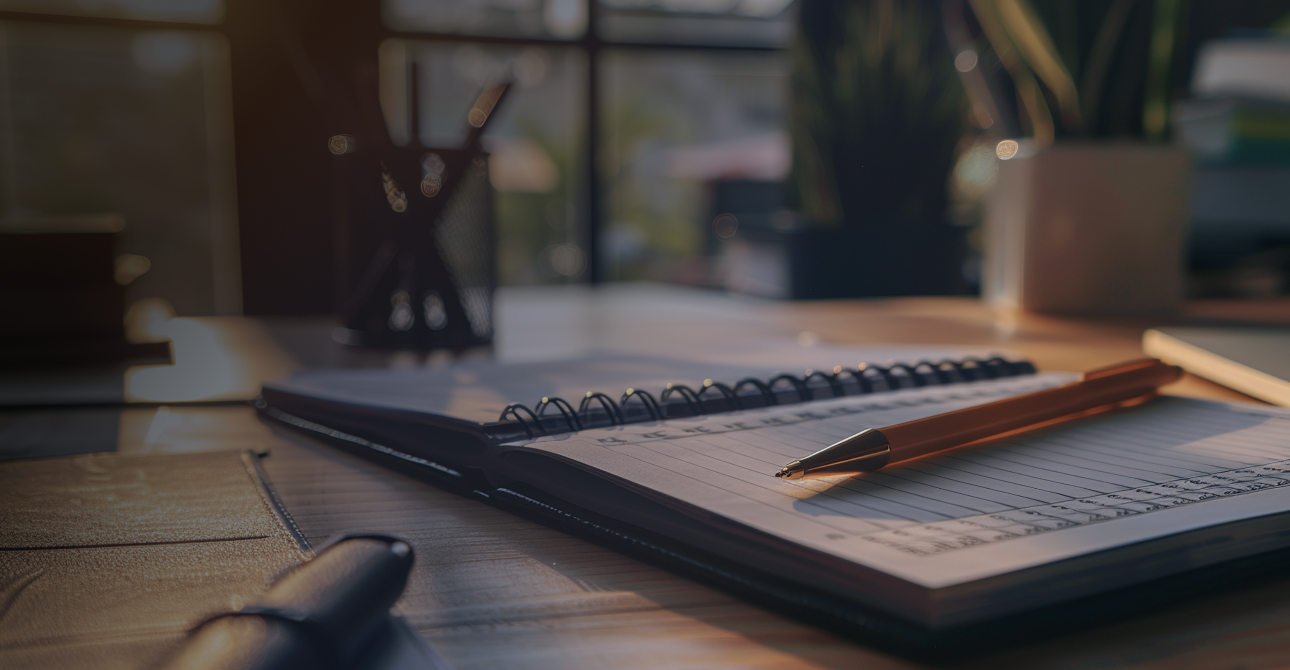 Photo d'un carnet de comptable