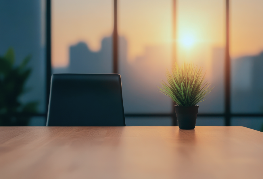 Photo d'une plante sur une table de comptable